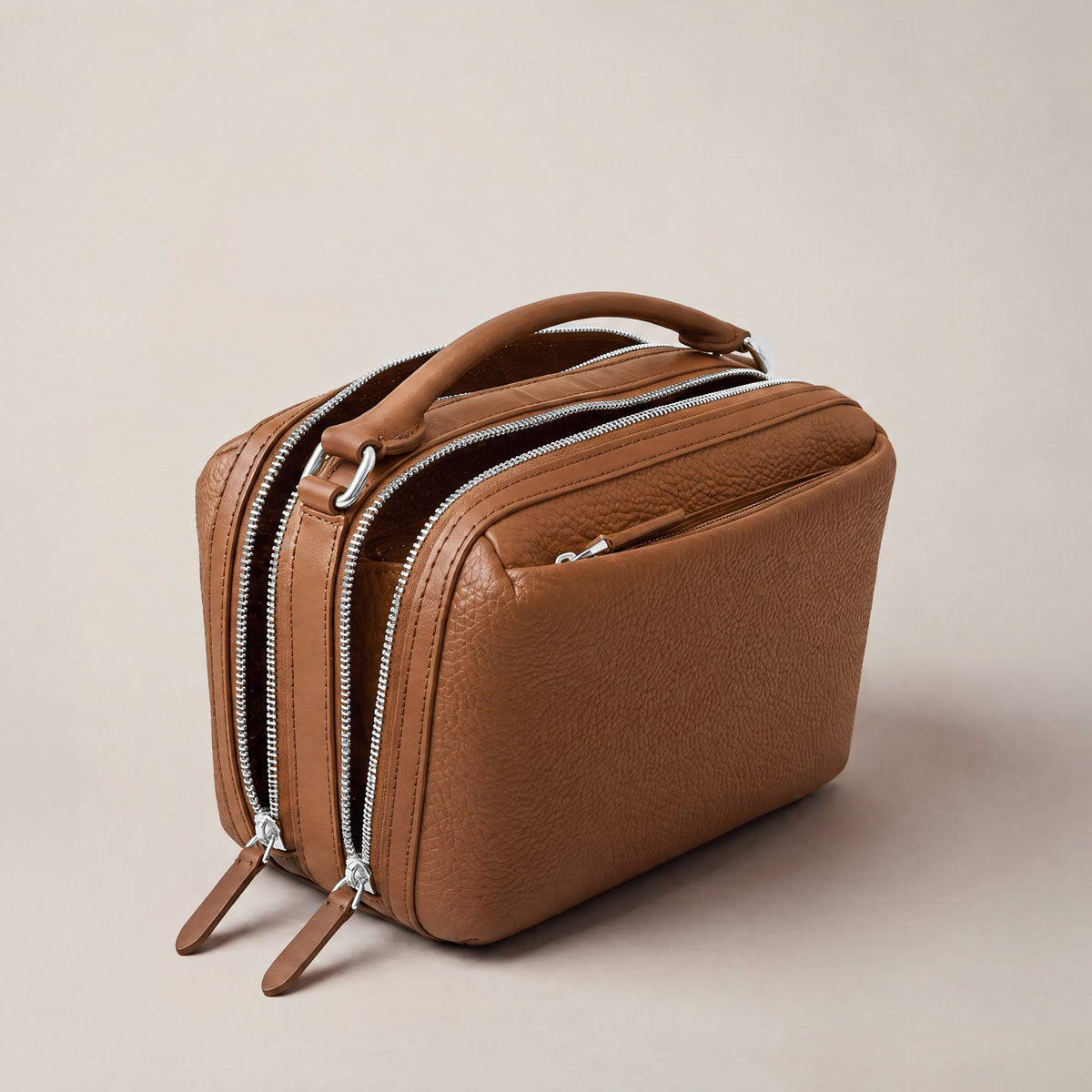 Leather crossbody bag| #color_Sand