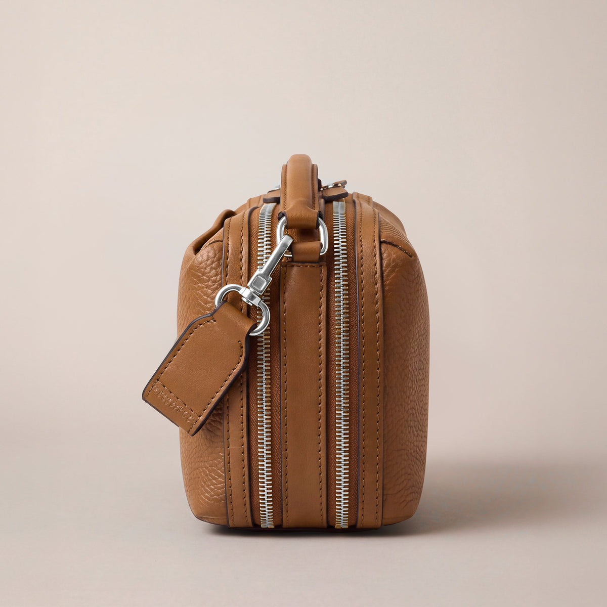 Leather crossbody bag| #color_Sand