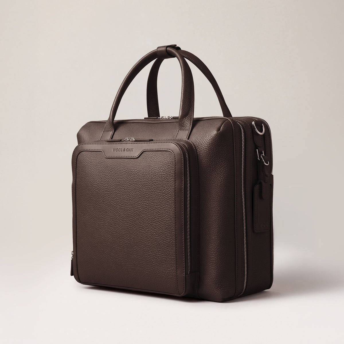 Leather laptop briefcase| #color_Chocolate