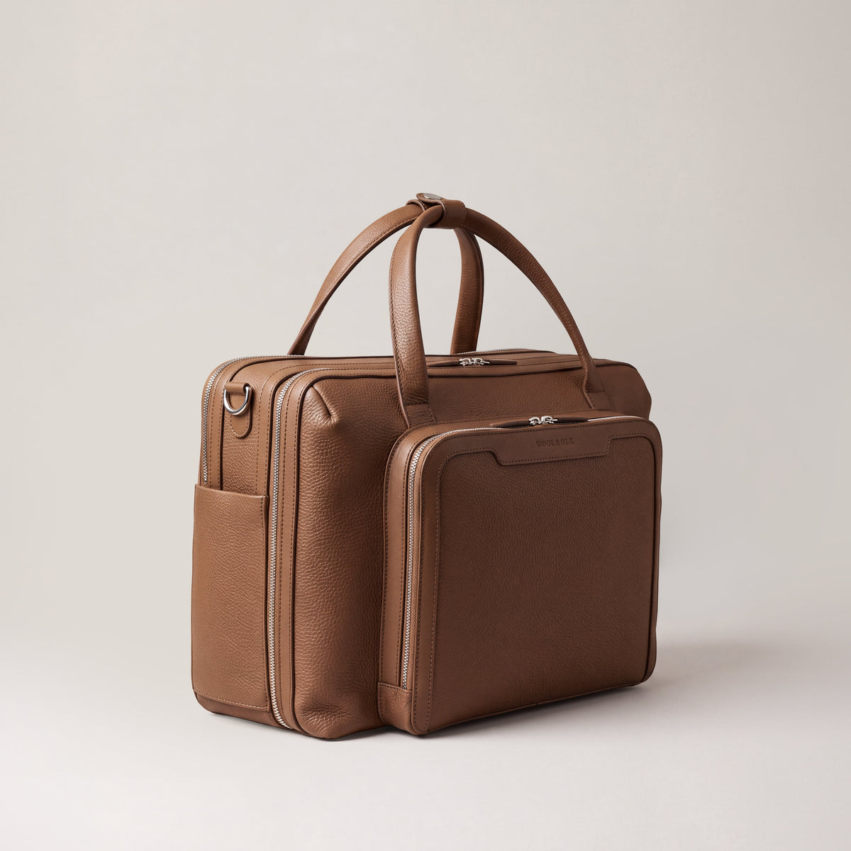 Leather laptop briefcase| #color_Sand