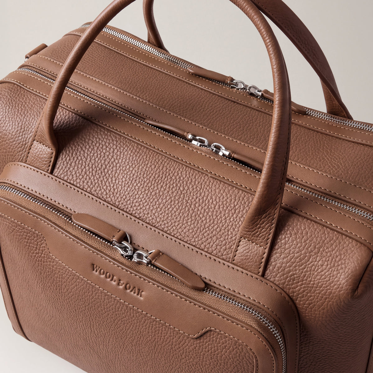 Leather laptop briefcase| #color_Sand
