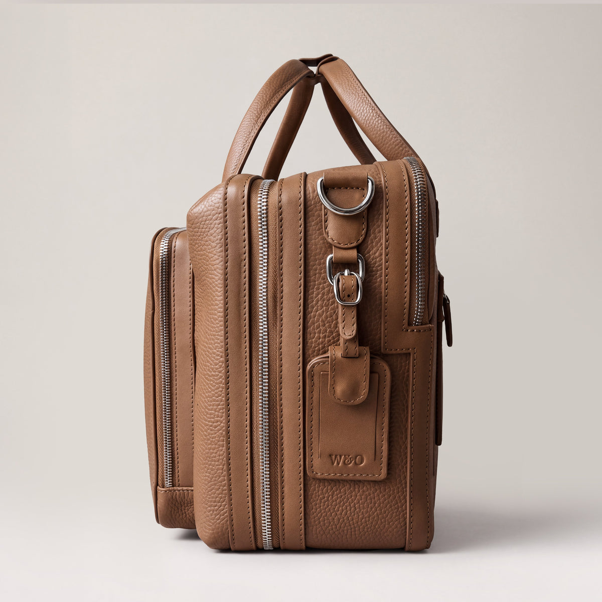 Leather laptop briefcase| #color_Sand