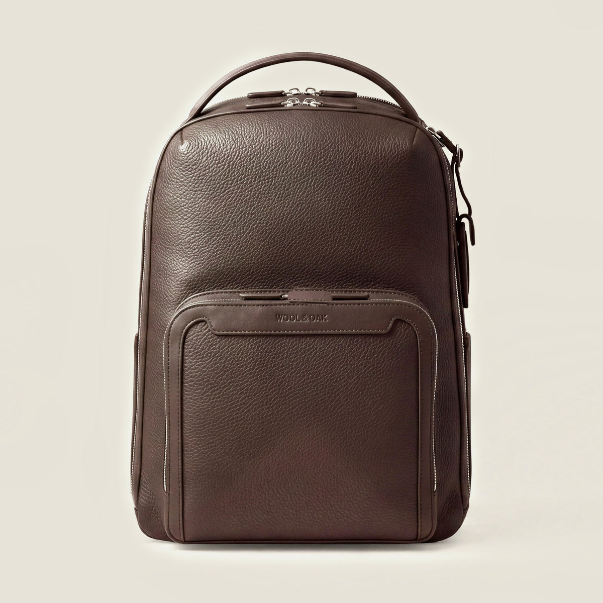 Leather travel backpack| #color_Chocolate