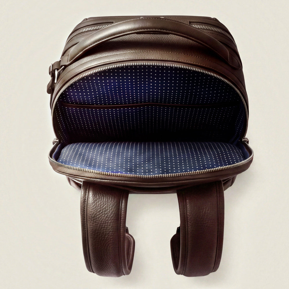 Leather travel backpack| #color_Chocolate