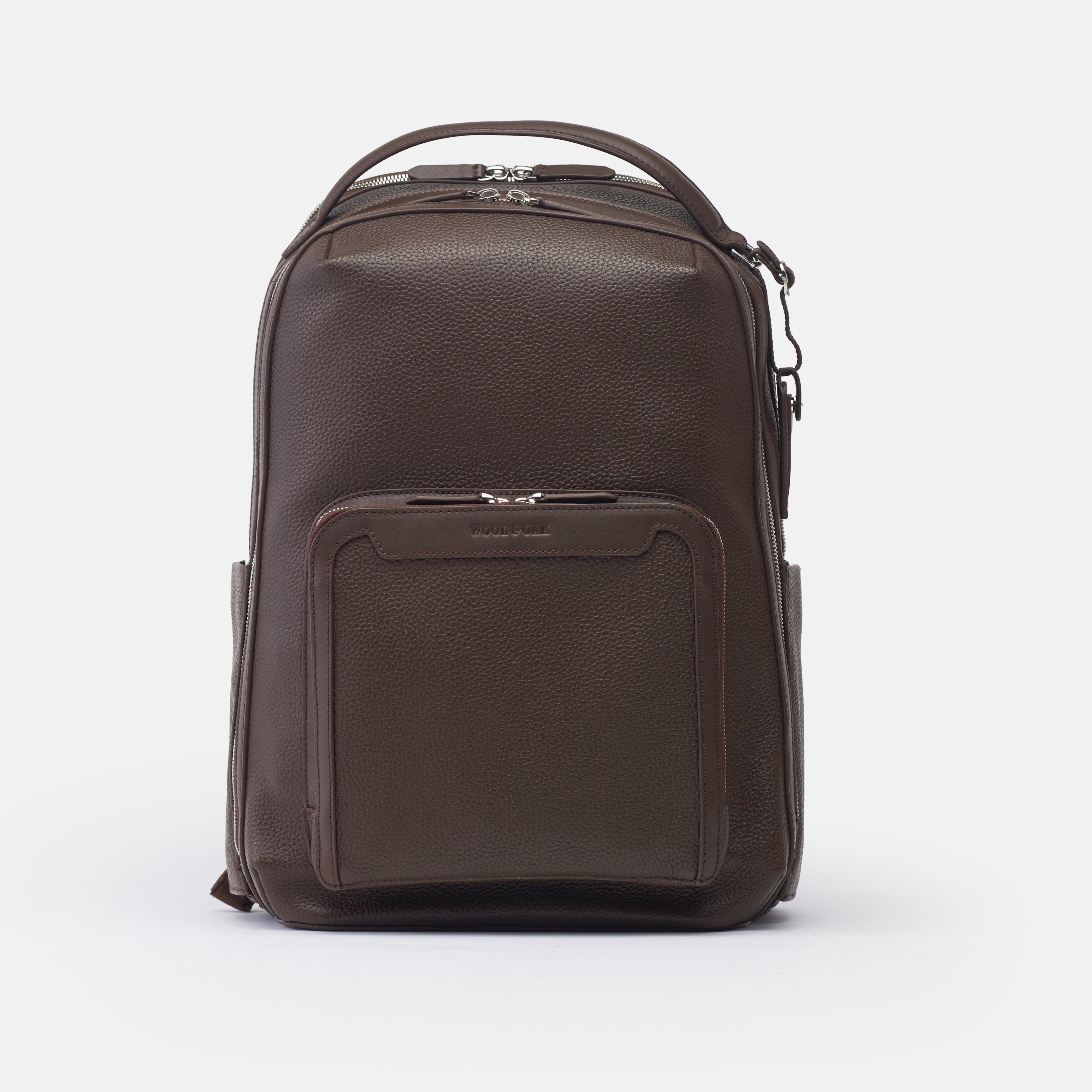 Leather travel backpack| #color_Chocolate