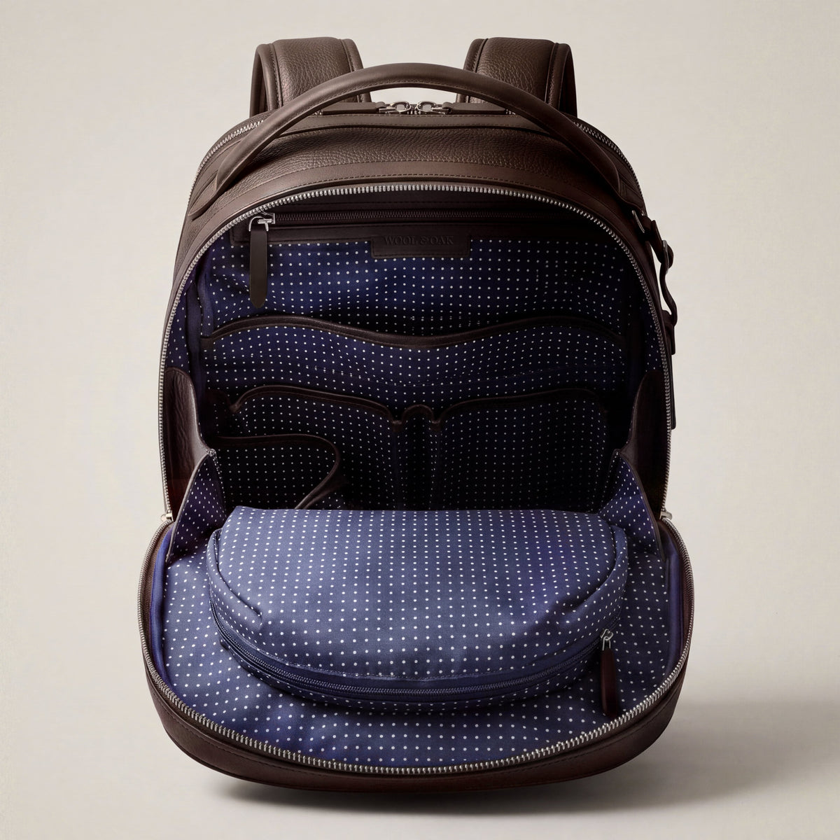 Leather travel backpack| #color_Chocolate