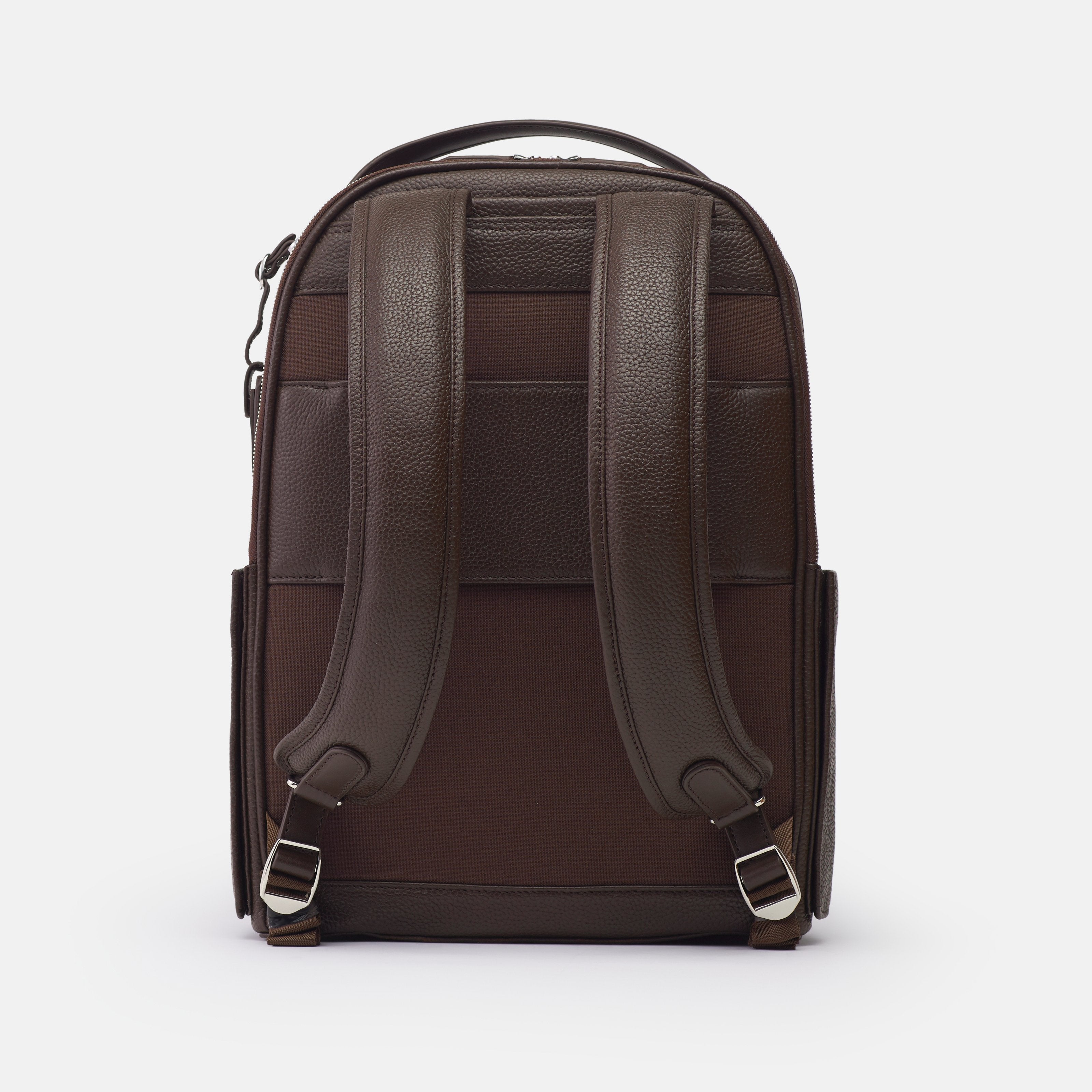 Leather travel backpack| #color_Chocolate