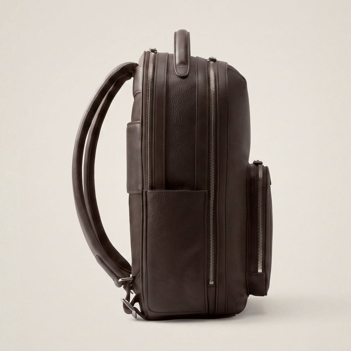 Leather travel backpack| #color_Chocolate