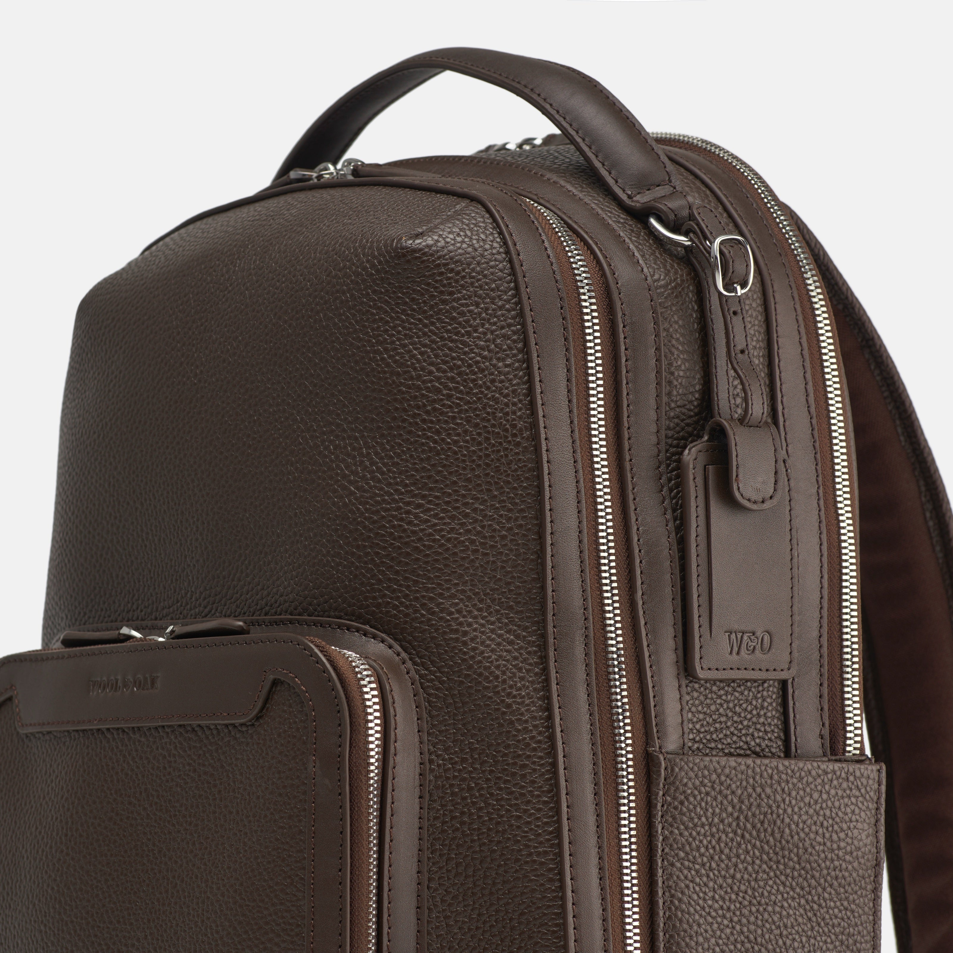 Leather travel backpack| #color_Chocolate