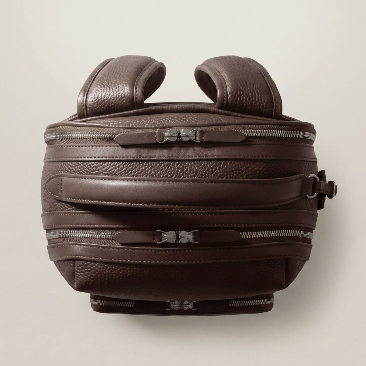 Leather travel backpack| #color_Chocolate