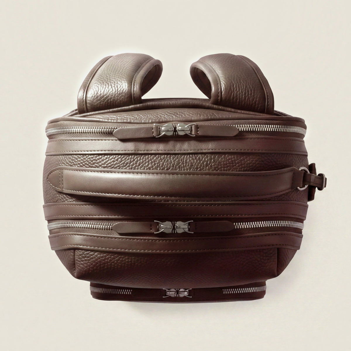 Leather travel backpack| #color_Chocolate