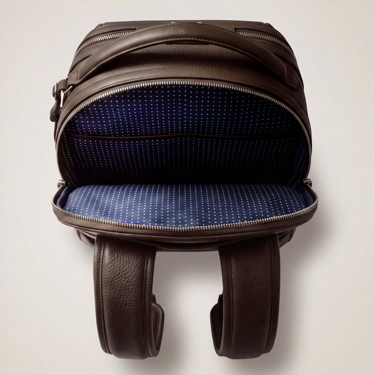 Leather travel backpack| #color_Chocolate