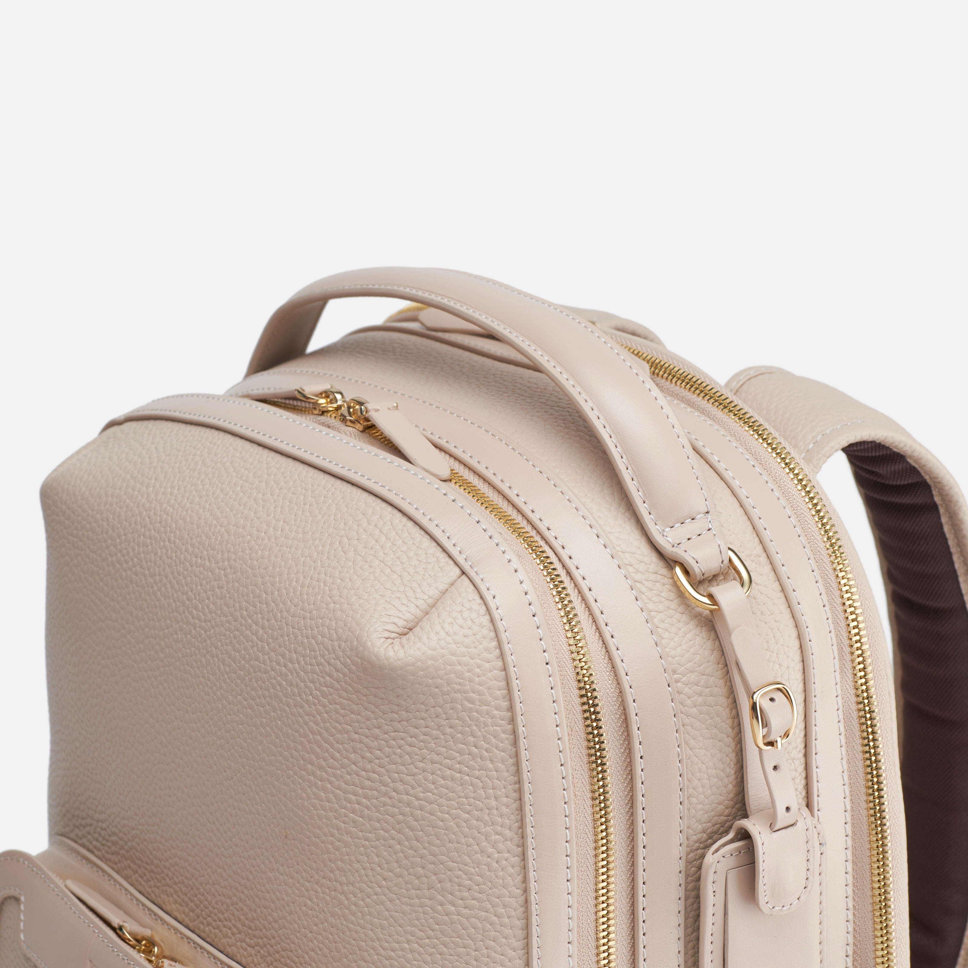 Leather travel backpack| #color_Frappe