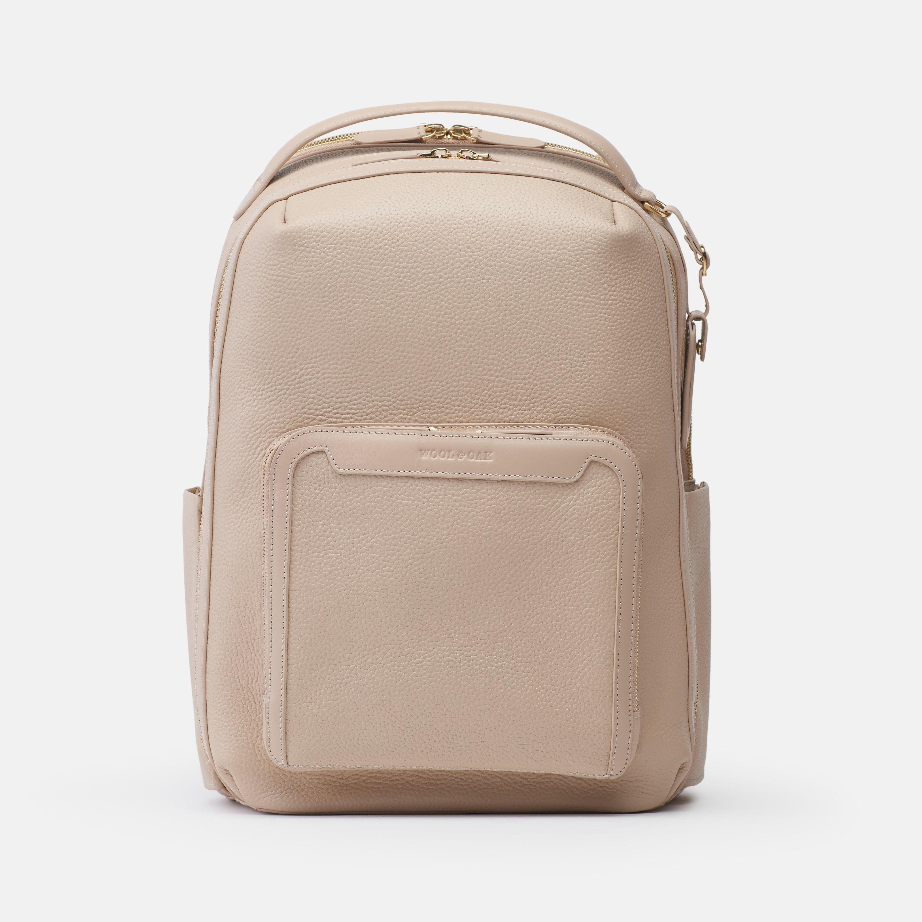 Leather travel backpack| #color_Frappe