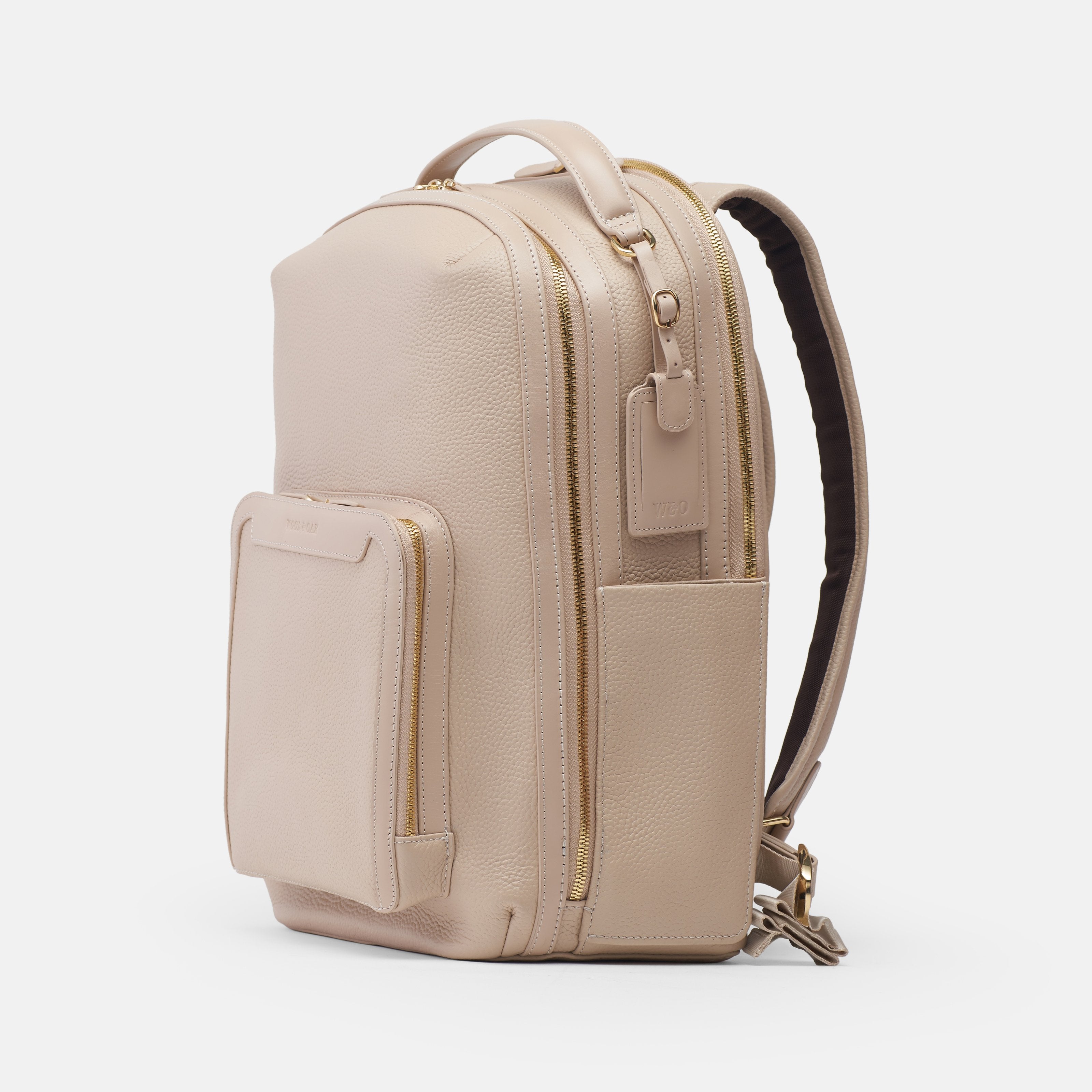 Leather travel backpack| #color_Frappe