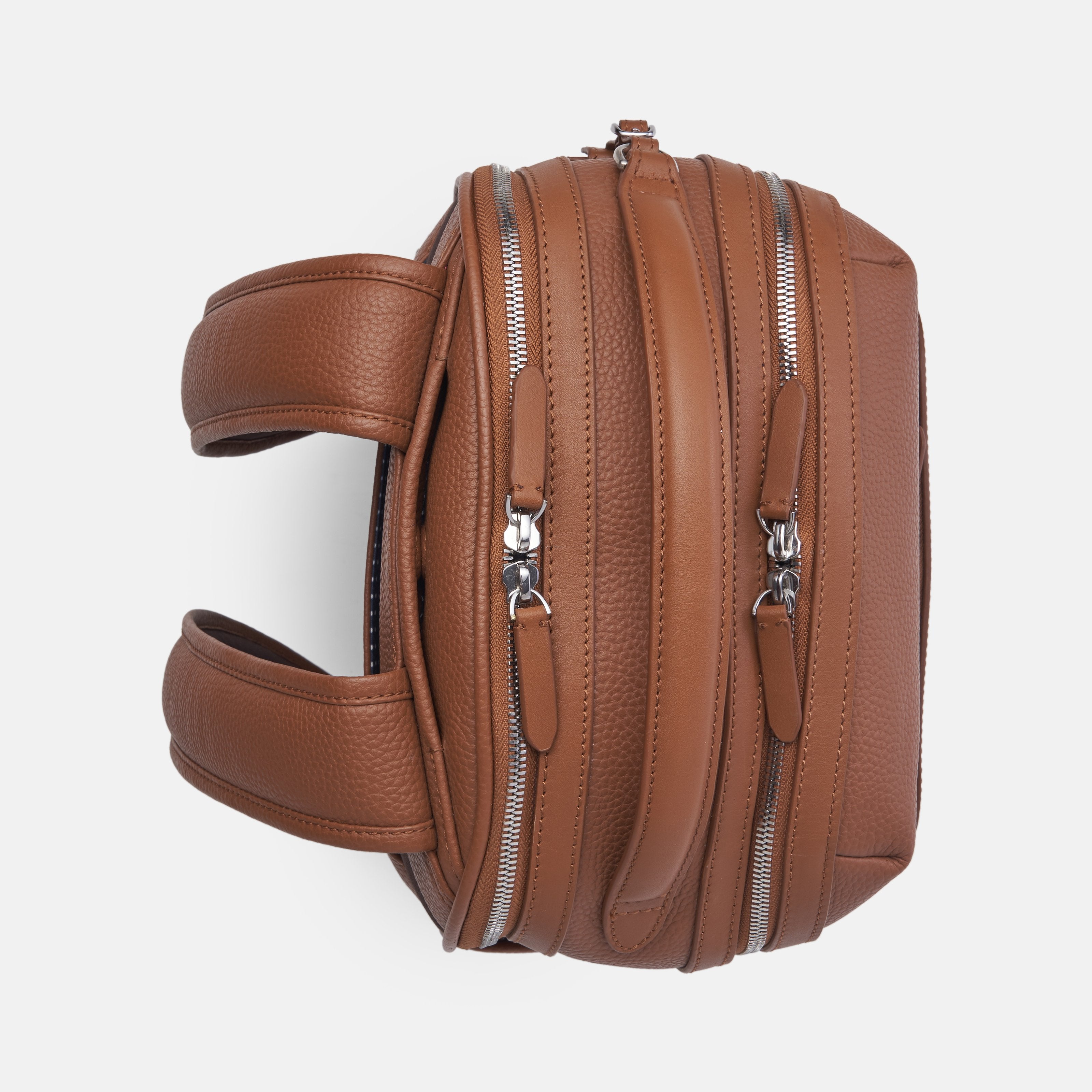 Leather travel backpack| #color_Sand