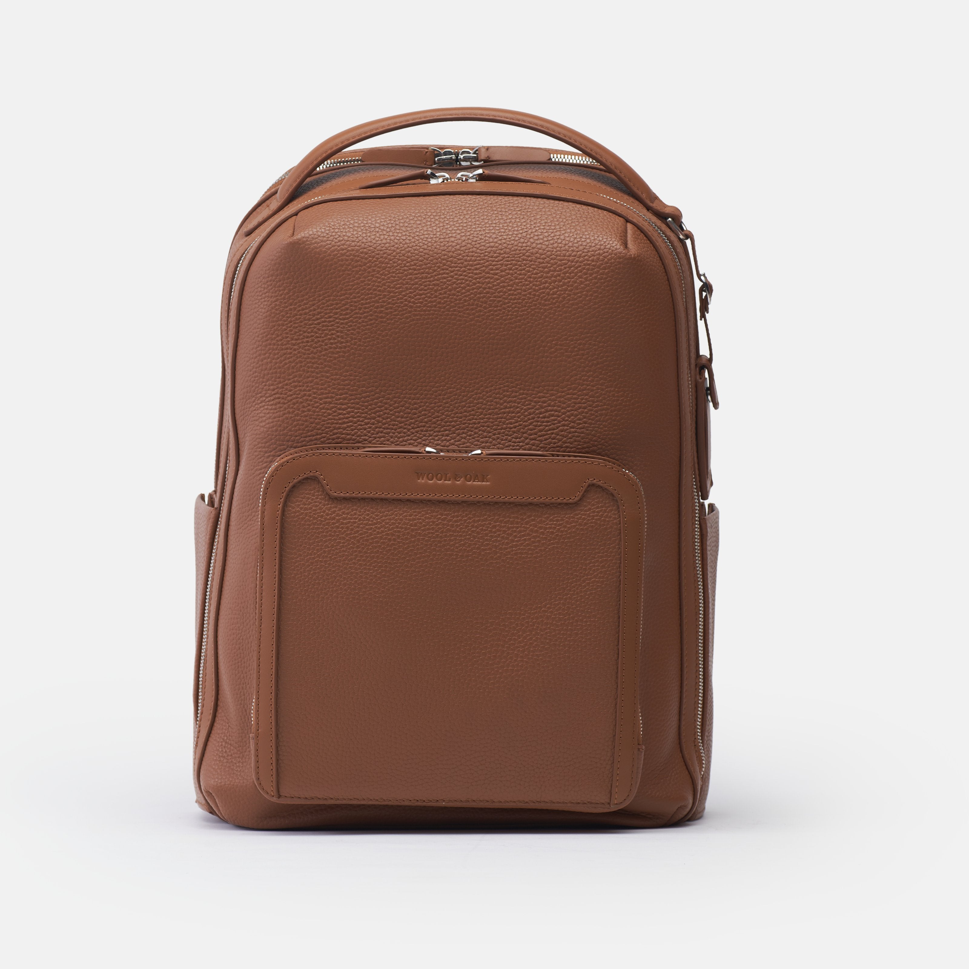 Leather travel backpack| #color_Sand