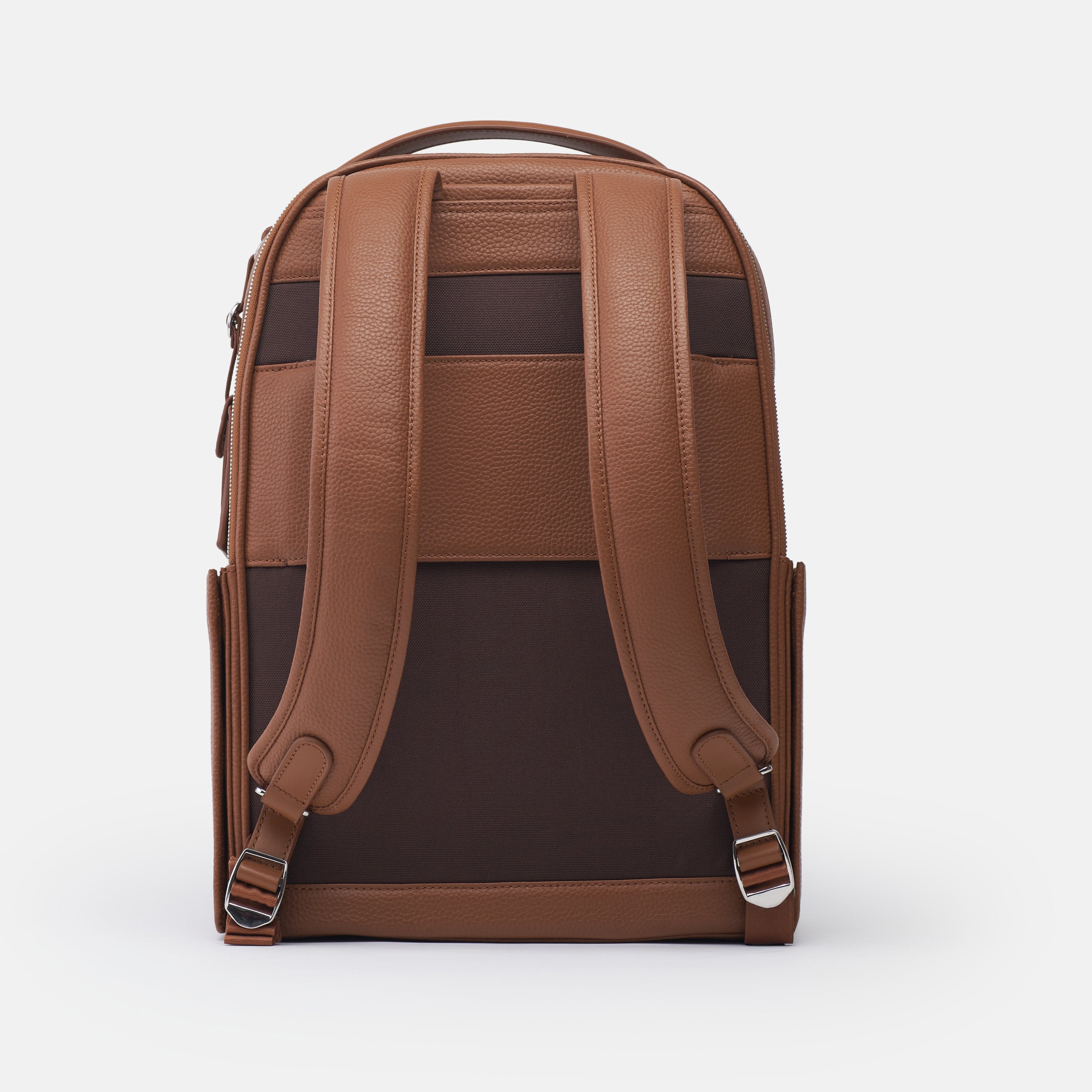 Leather travel backpack| #color_Sand
