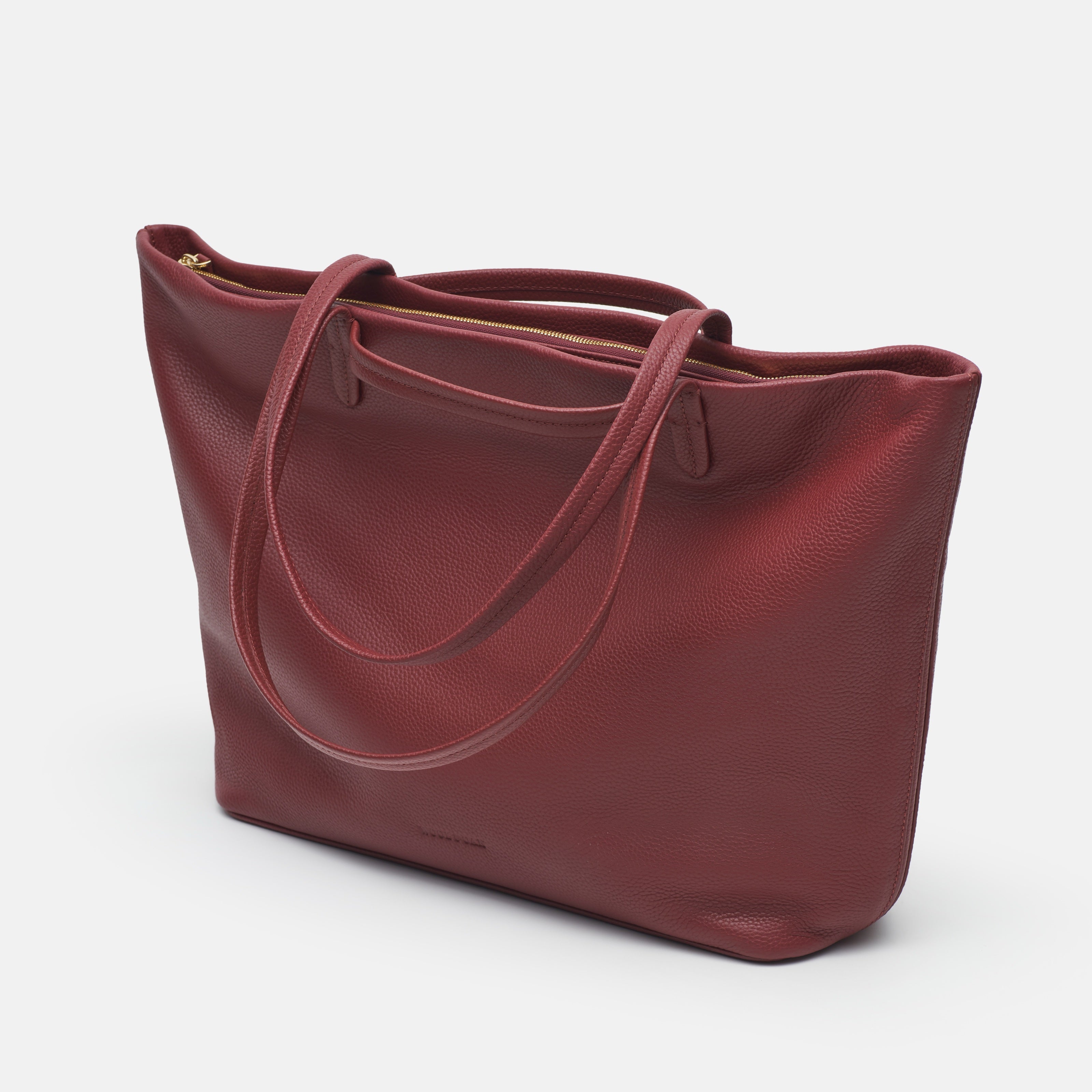 Leather travel tote bag| #color_Bordeaux