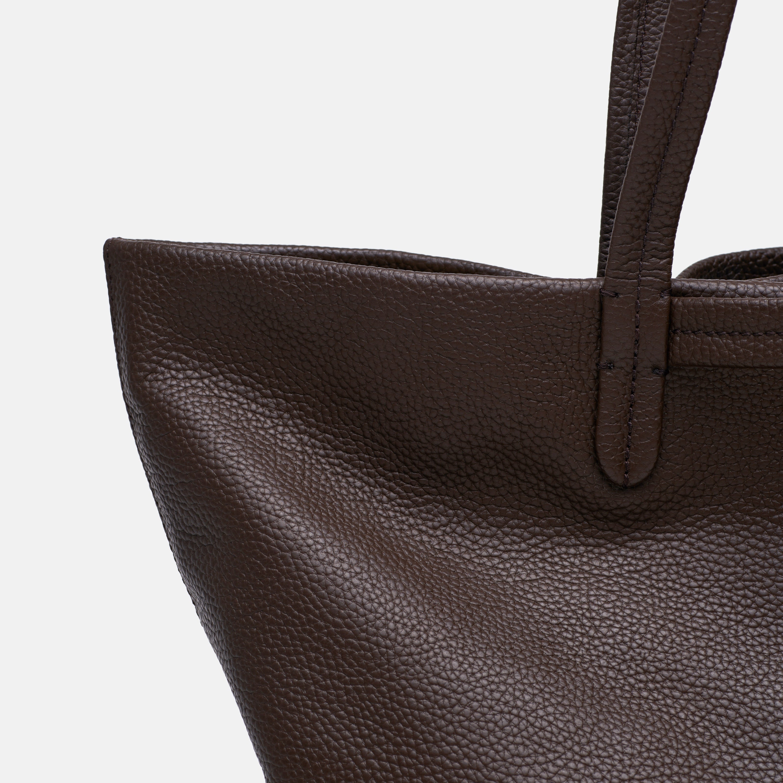 Leather travel tote bag| #color_Chocolate