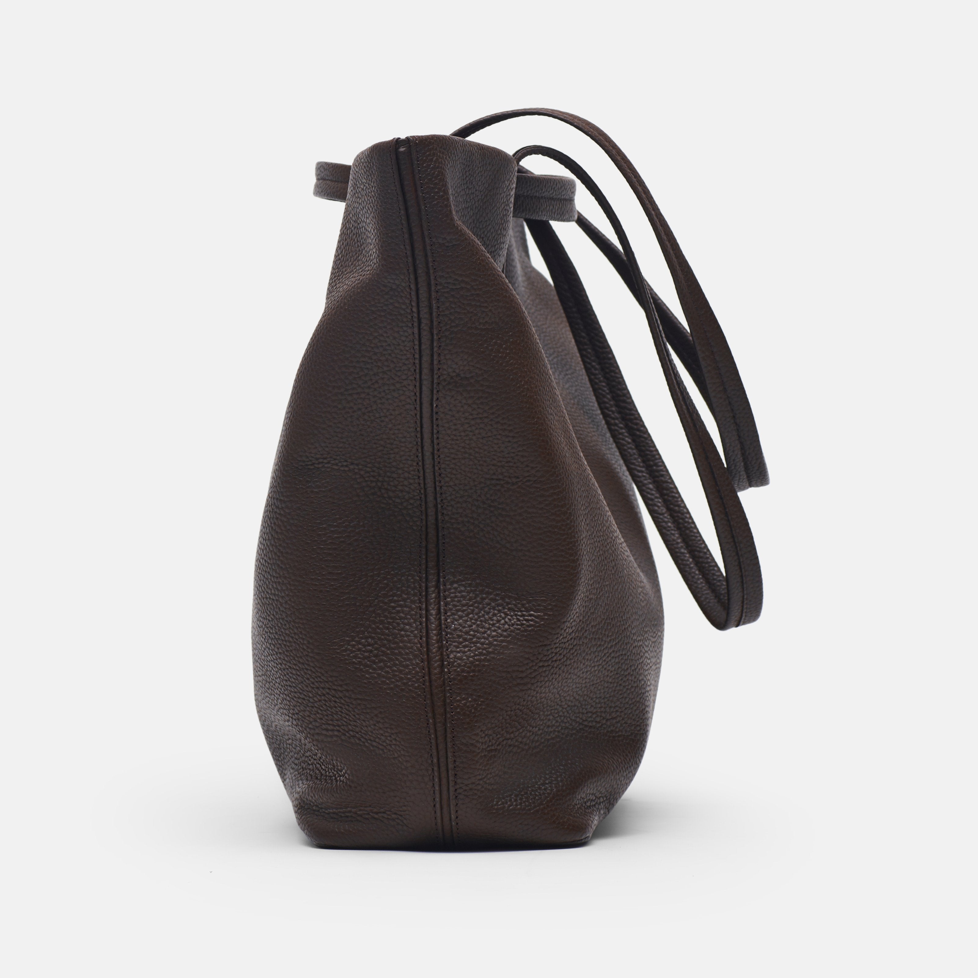Leather travel tote bag| #color_Chocolate