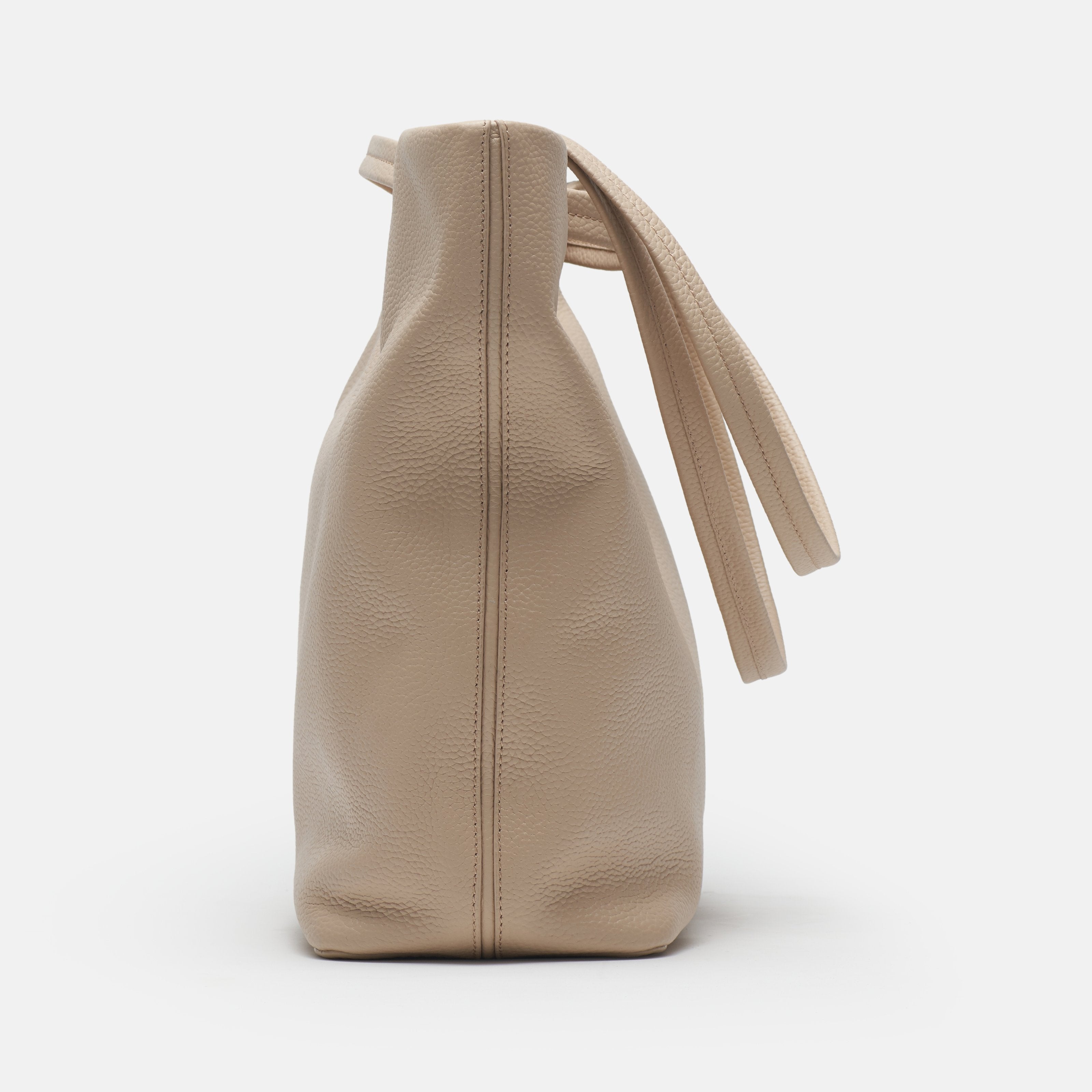 Leather travel tote bag| #color_Frappe