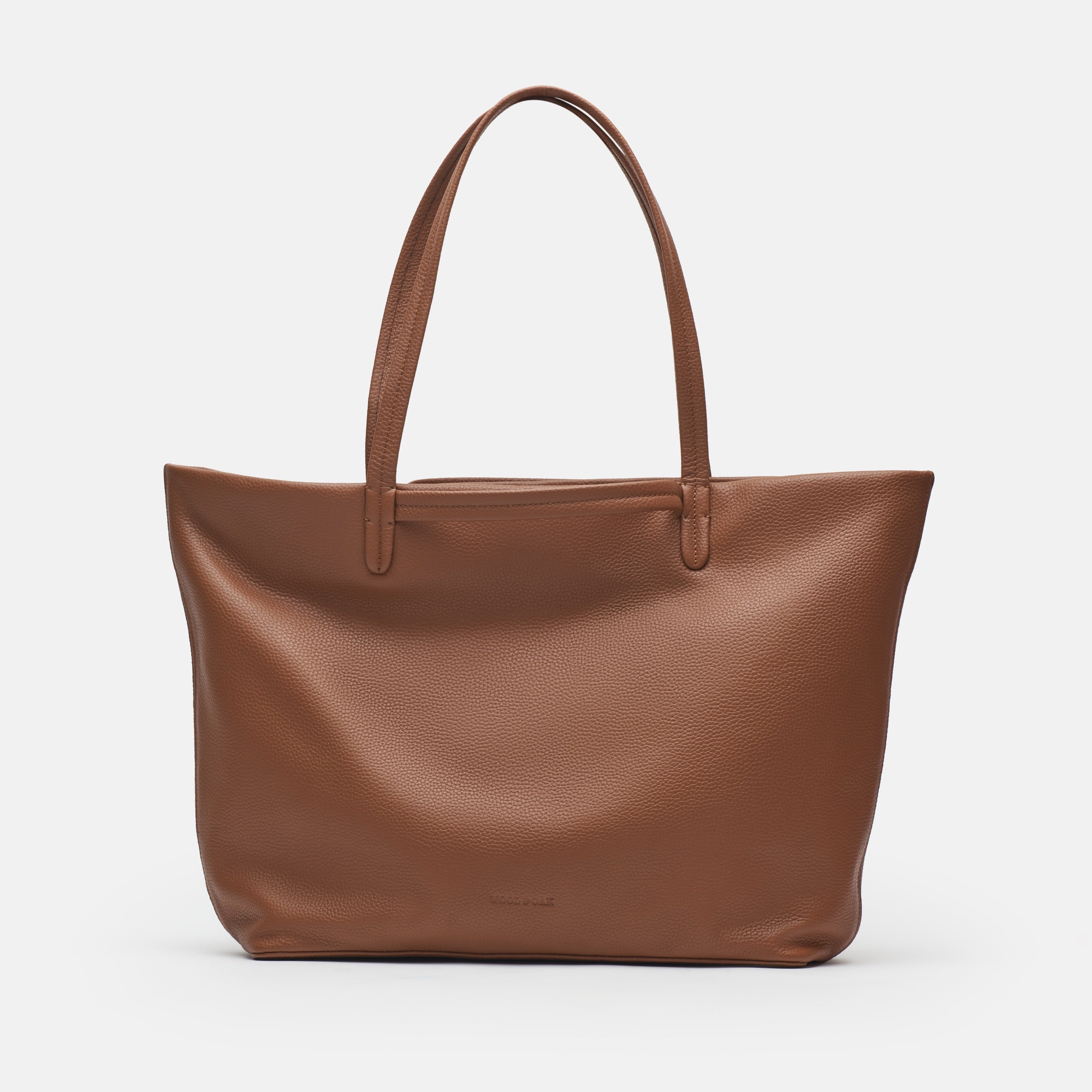 Leather travel tote bag| #color_Sand