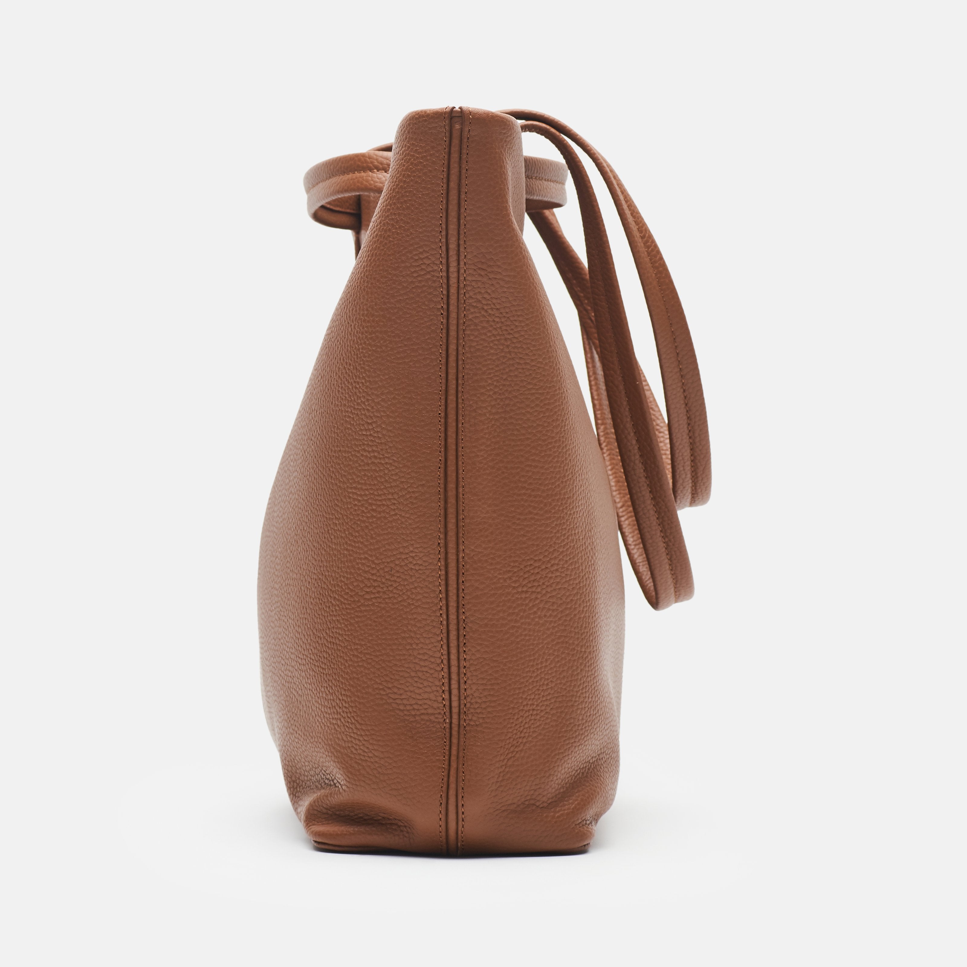 Leather travel tote bag| #color_Sand