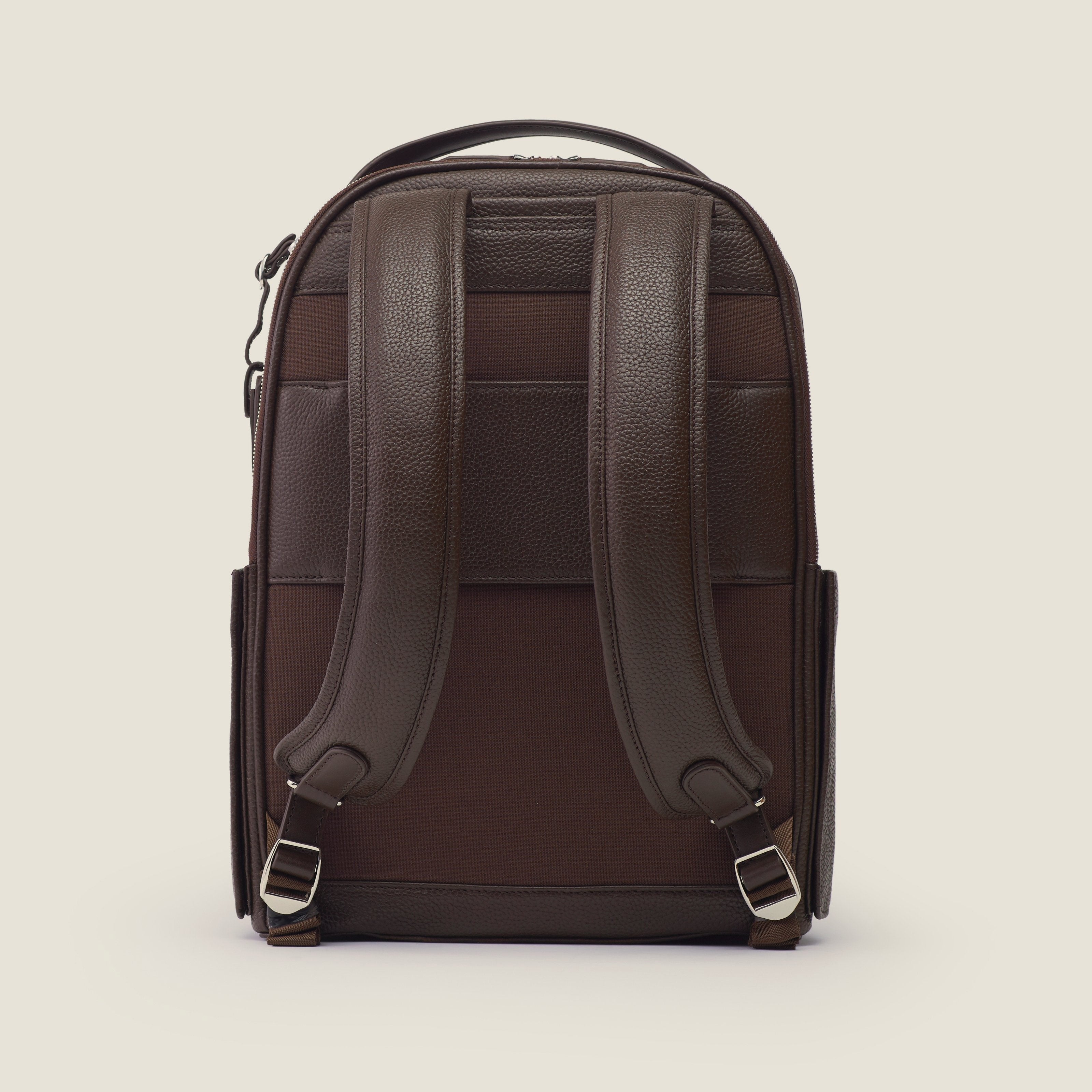 Leather travel backpack| #color_Chocolate