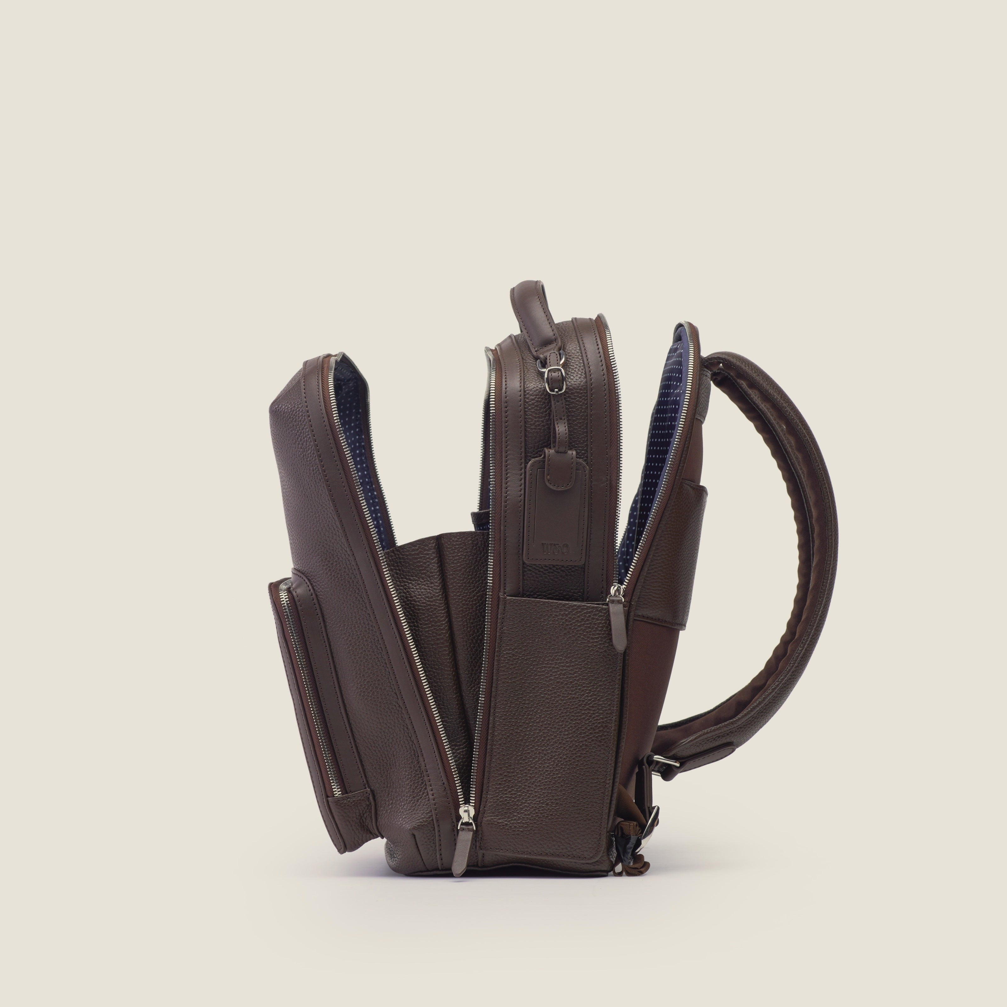 Leather travel backpack| #color_Chocolate