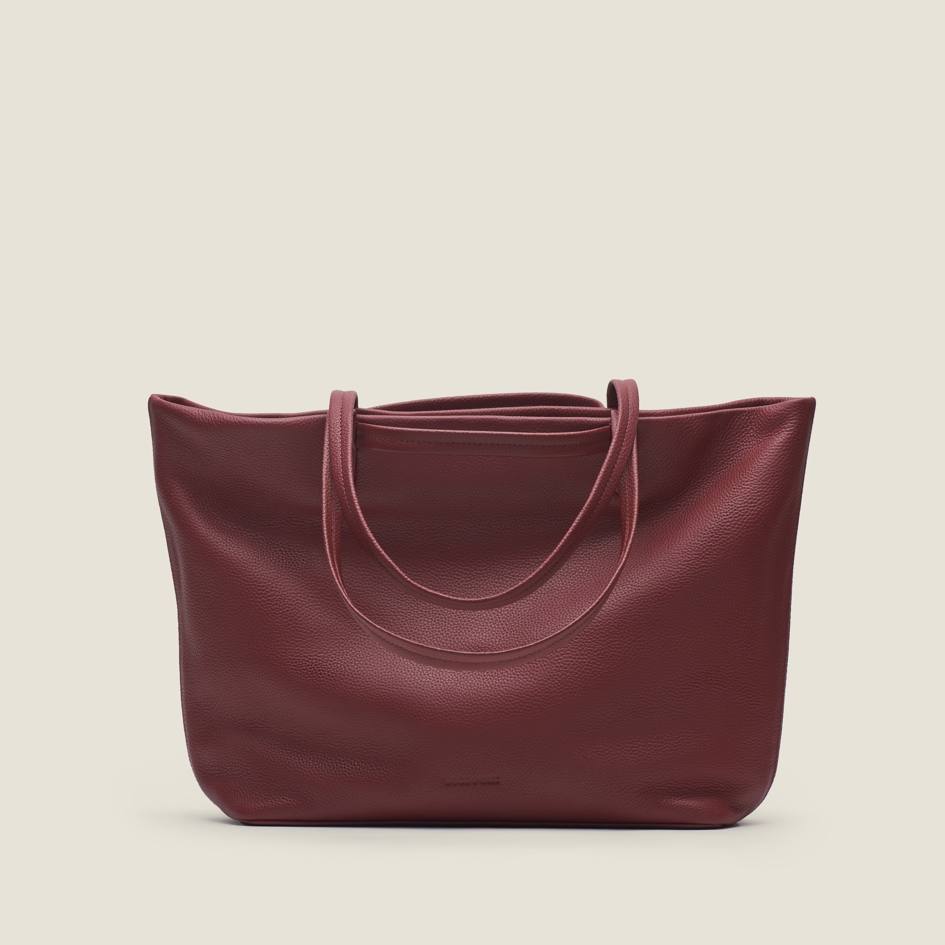 Leather travel tote bag| #color_Bordeaux