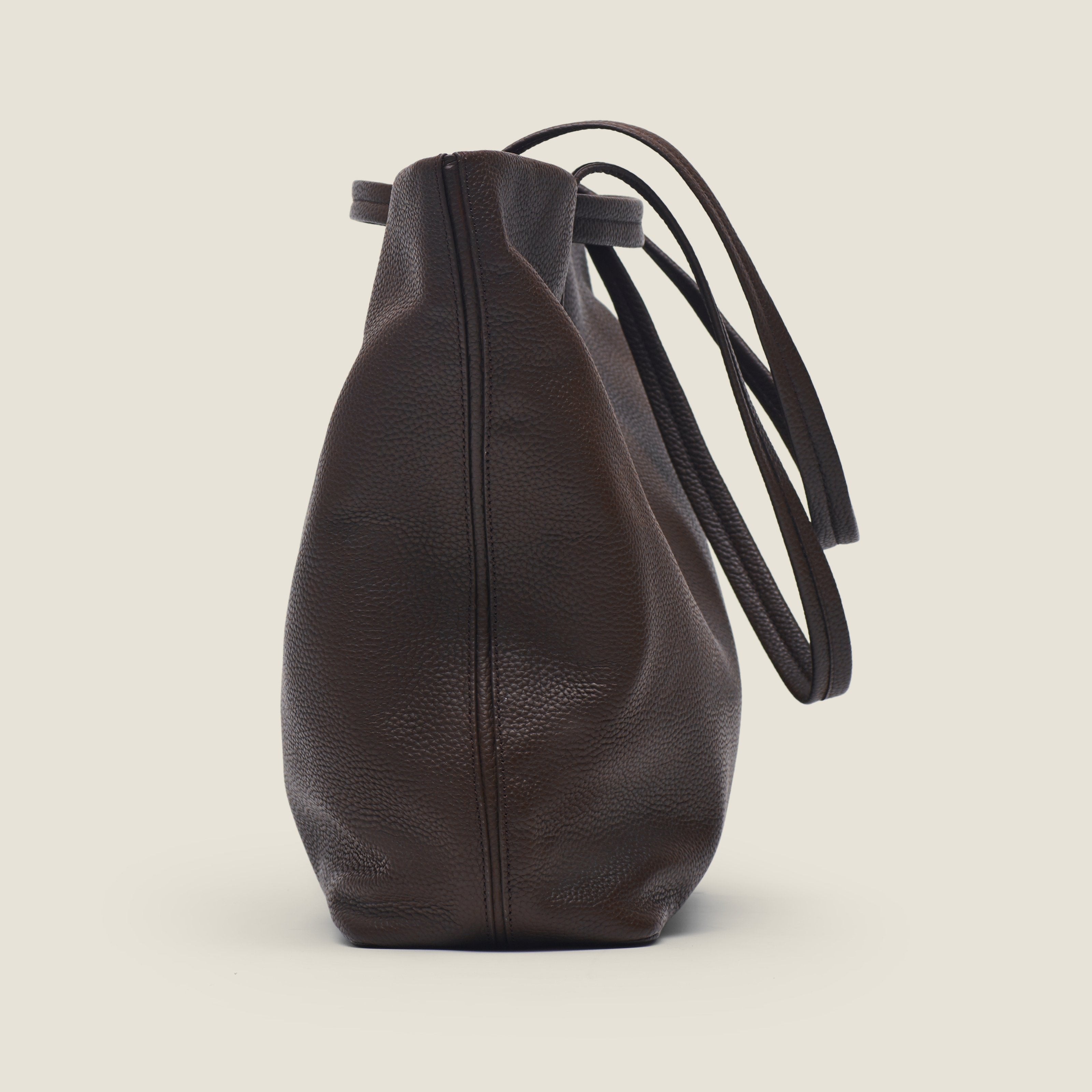 Leather travel tote bag| #color_Chocolate