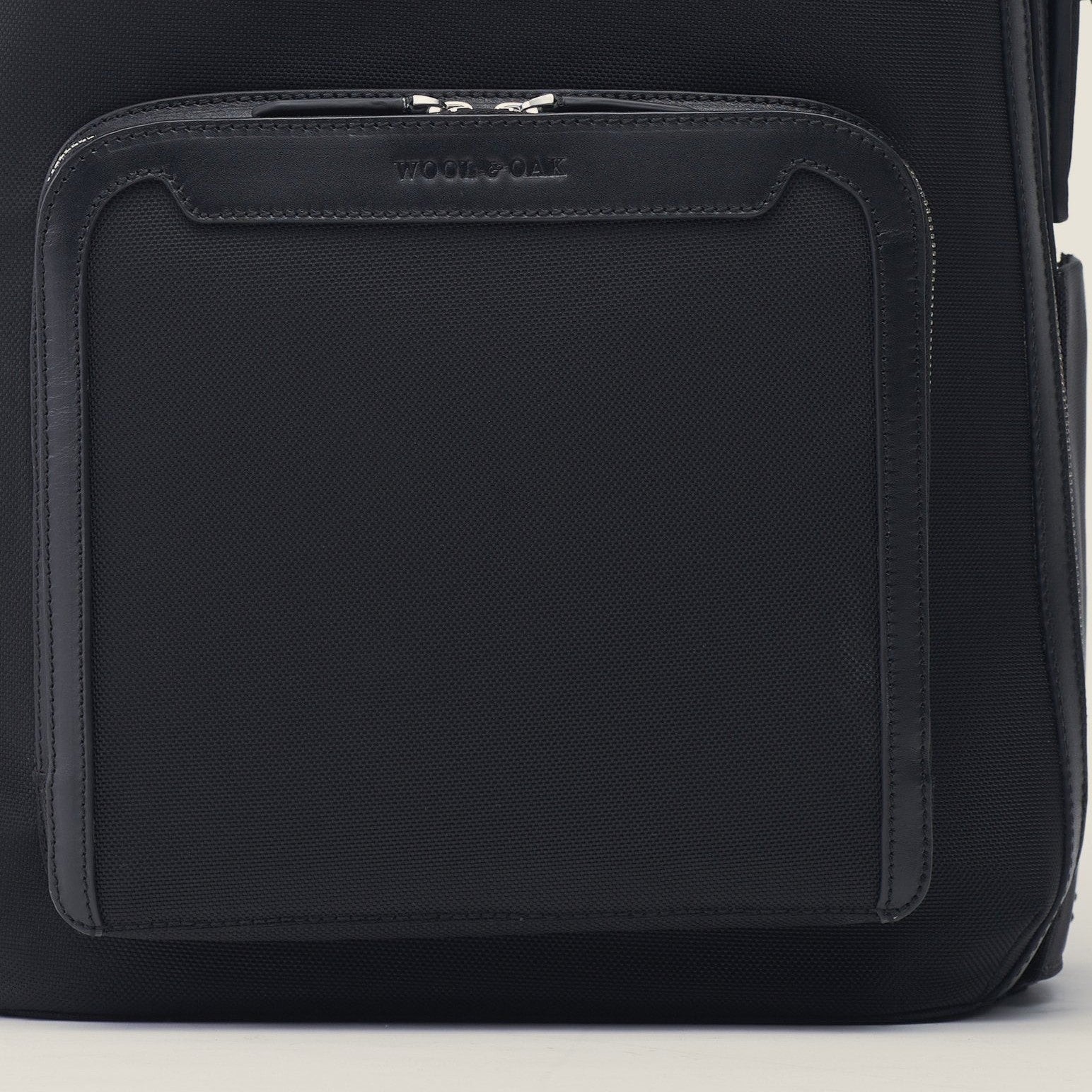 Leather travel backpack| #color_Black Nylon