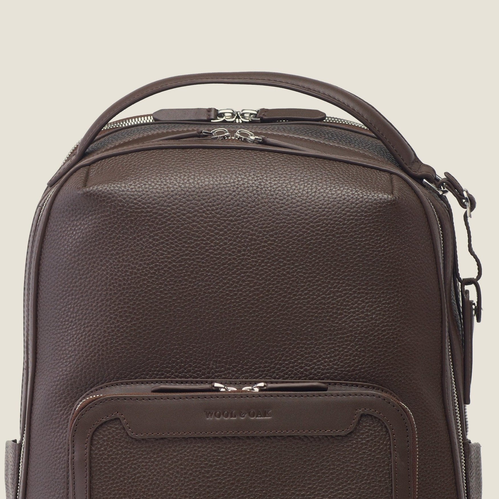 Leather travel backpack| #color_Chocolate