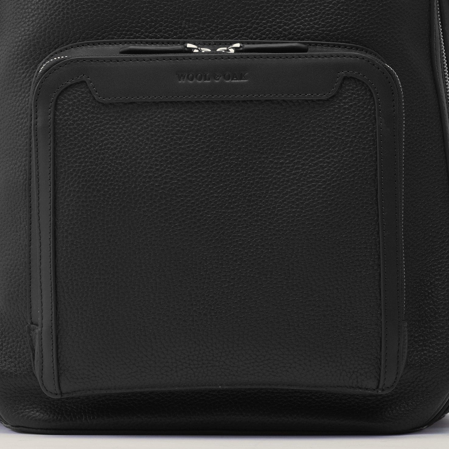Leather travel backpack| #color_Jet Black