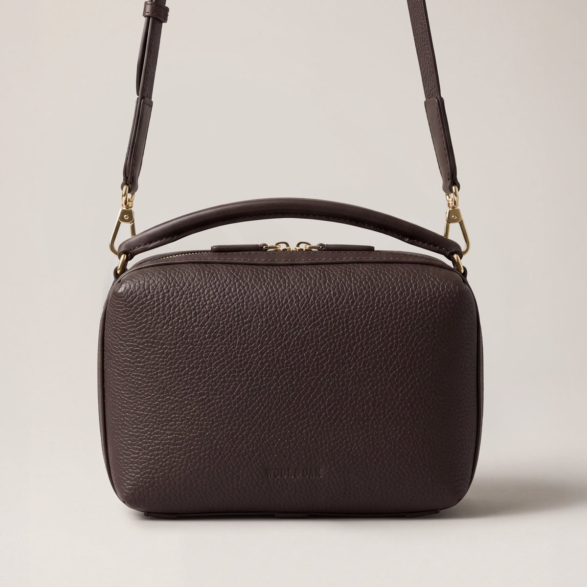 Leather crossbody bag| #color_Chocolate
