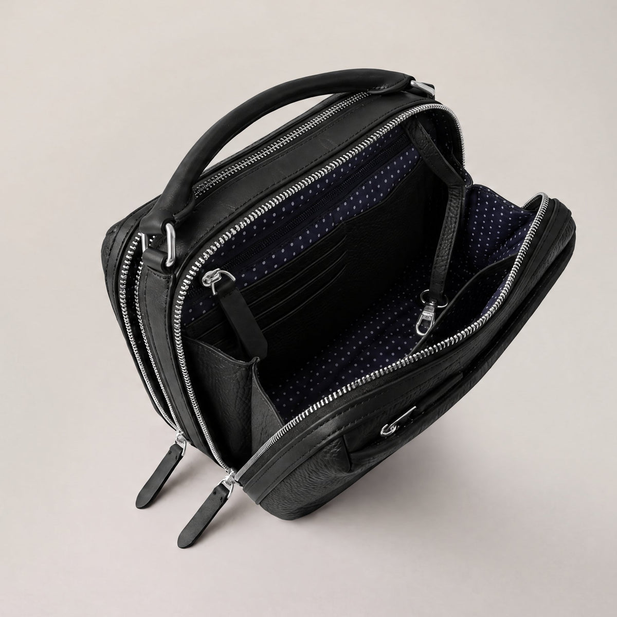 Leather crossbody bag| #color_Jet Black