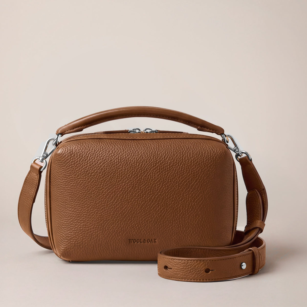 Leather crossbody bag| #color_Sand