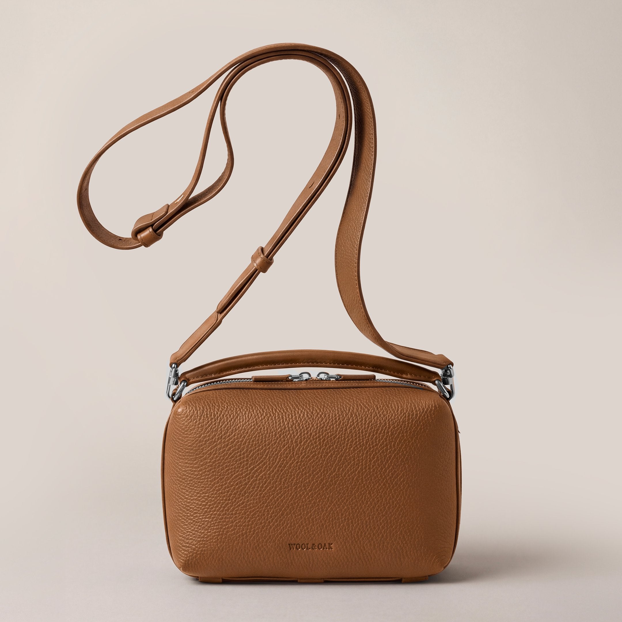 Leather crossbody bag| #color_Sand - Sand