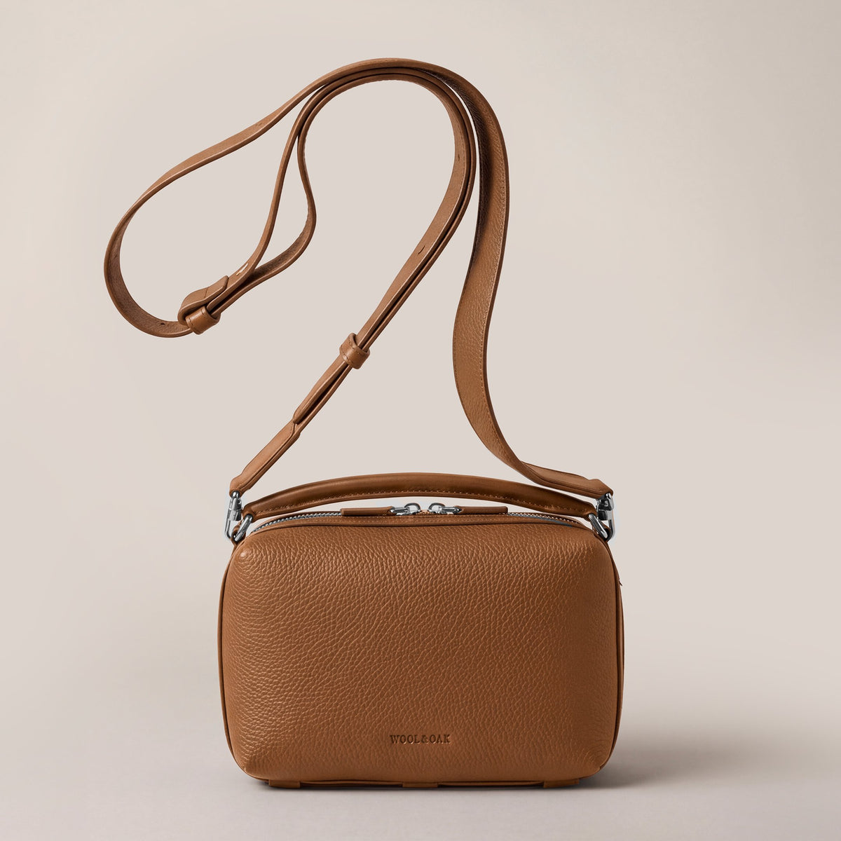 Leather crossbody bag| #color_Sand