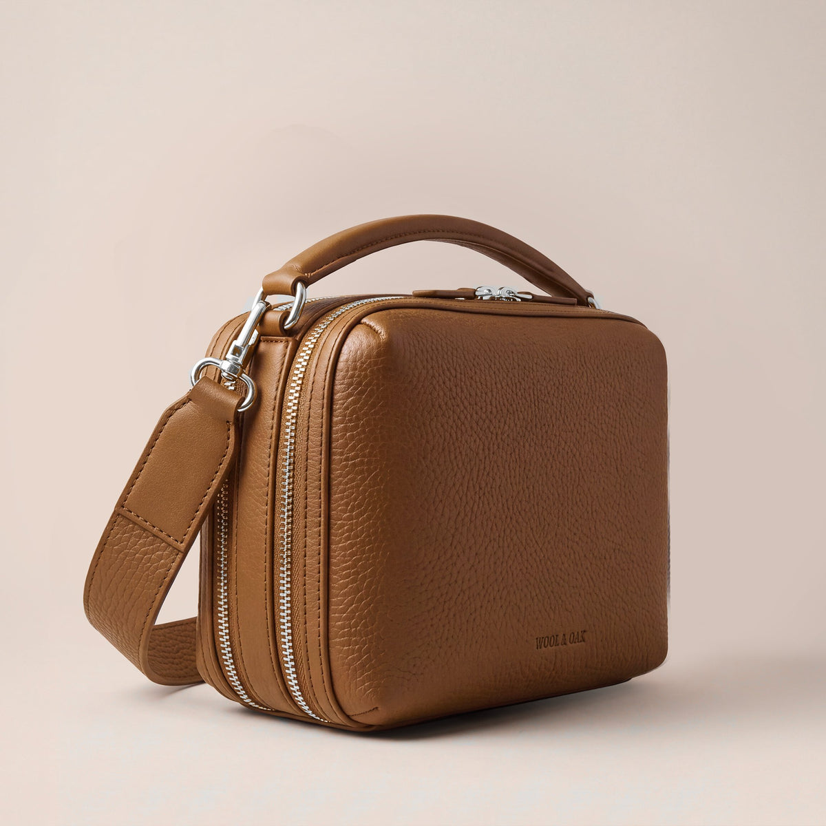 Leather crossbody bag| #color_Sand