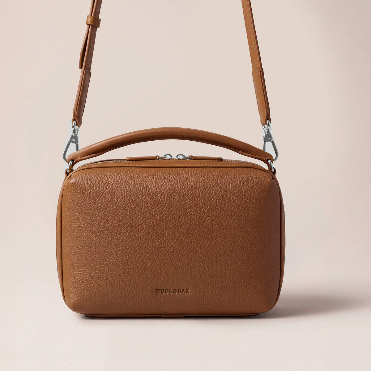 Leather crossbody bag| #color_Sand