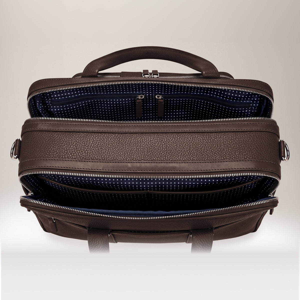 Leather laptop briefcase| #color_Chocolate