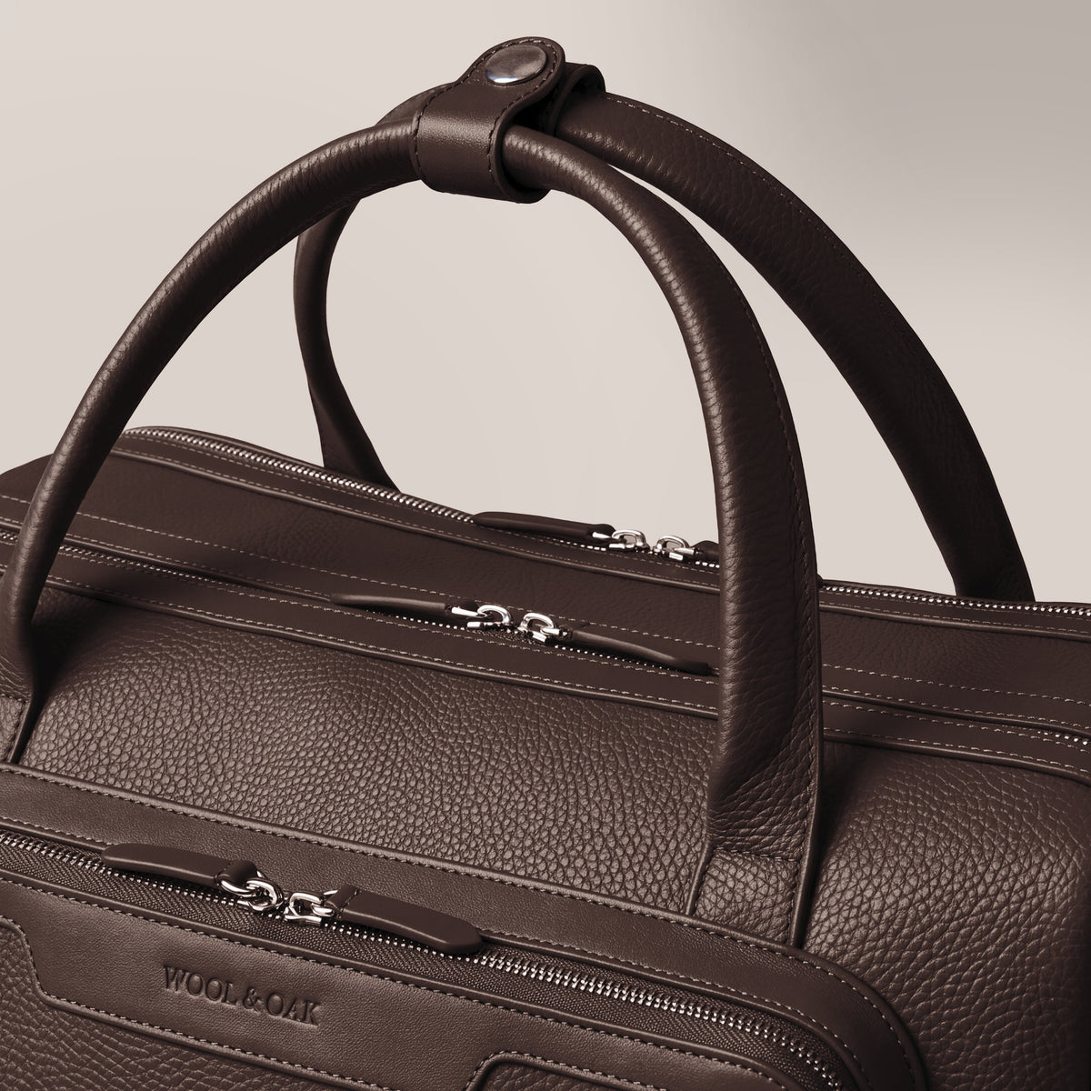Leather laptop briefcase| #color_Chocolate