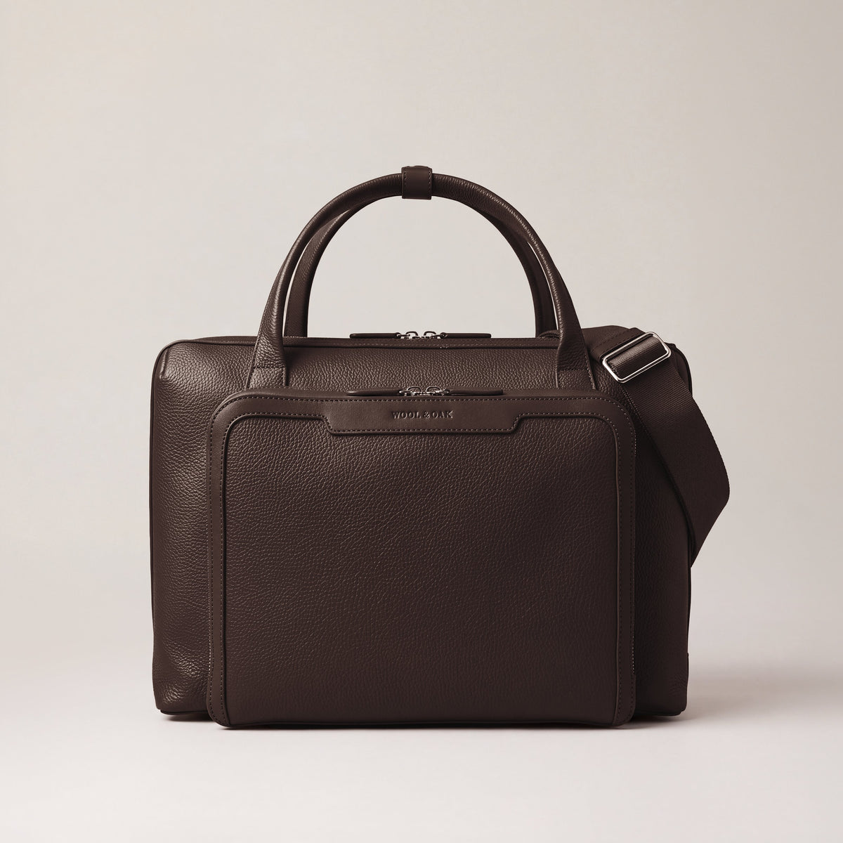 Leather laptop briefcase| #color_Chocolate