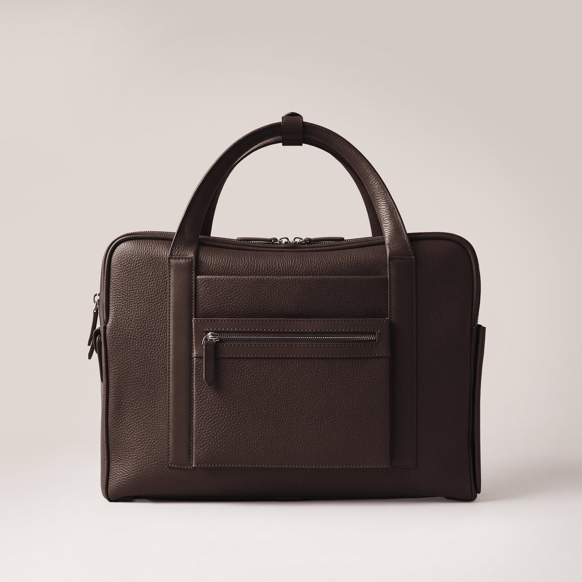 Leather laptop briefcase| #color_Chocolate
