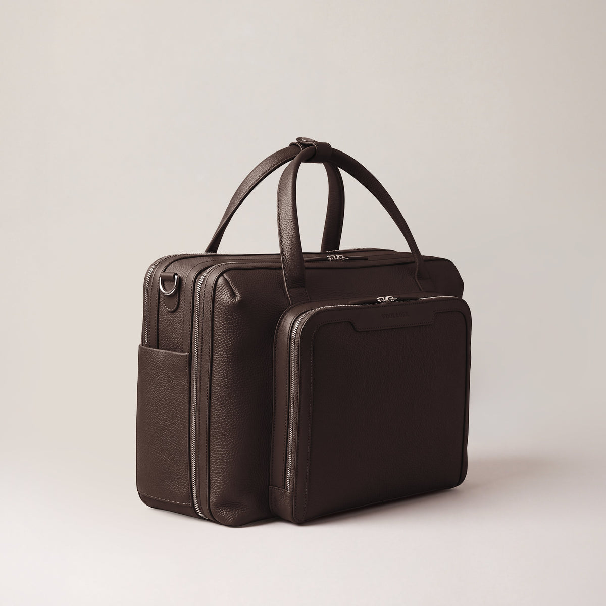 Leather laptop briefcase| #color_Chocolate