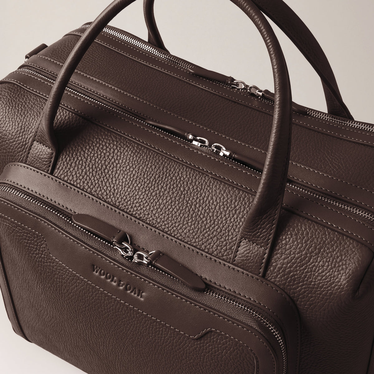 Leather laptop briefcase| #color_Chocolate