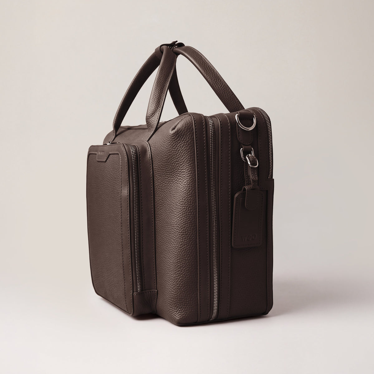 Leather laptop briefcase| #color_Chocolate