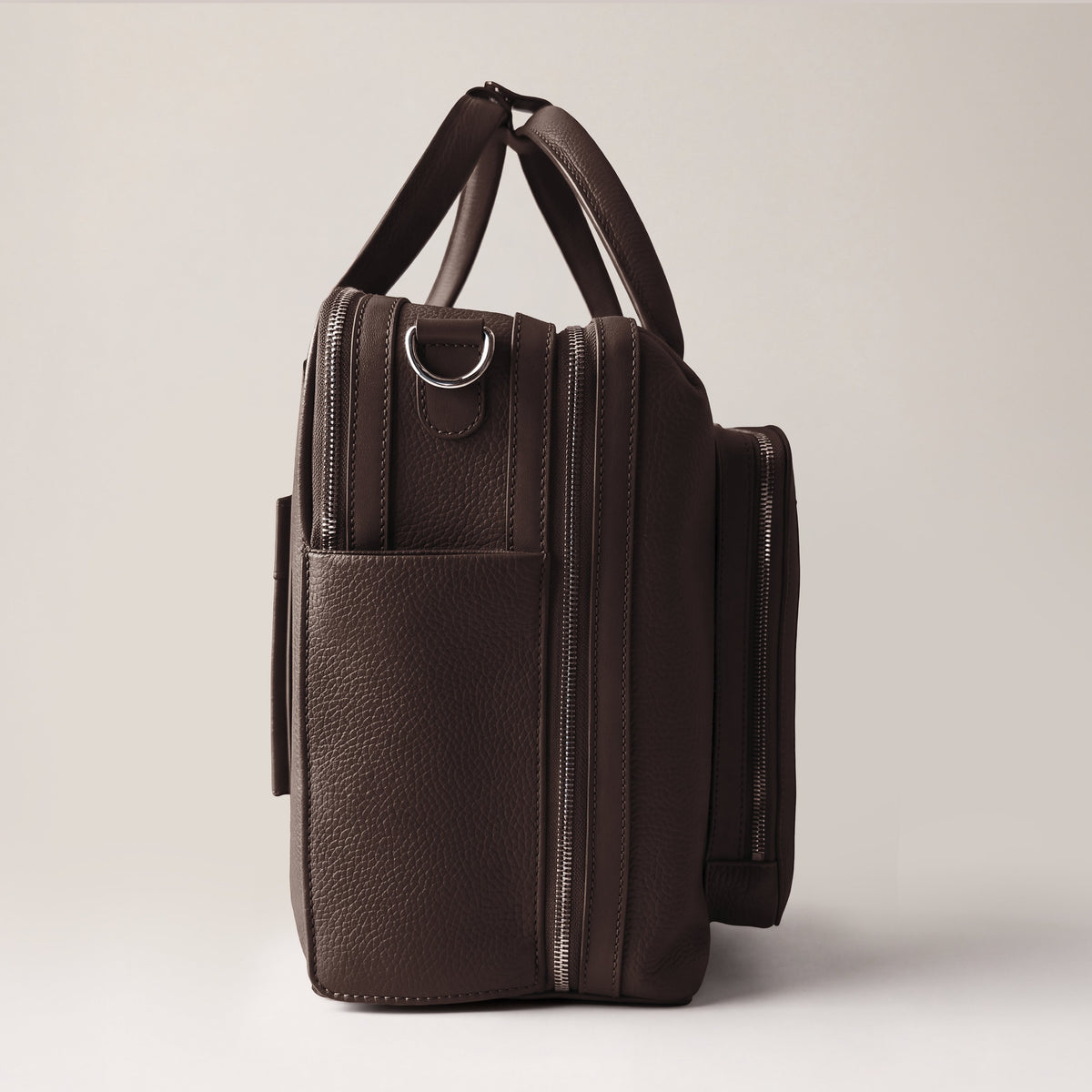 Leather laptop briefcase| #color_Chocolate